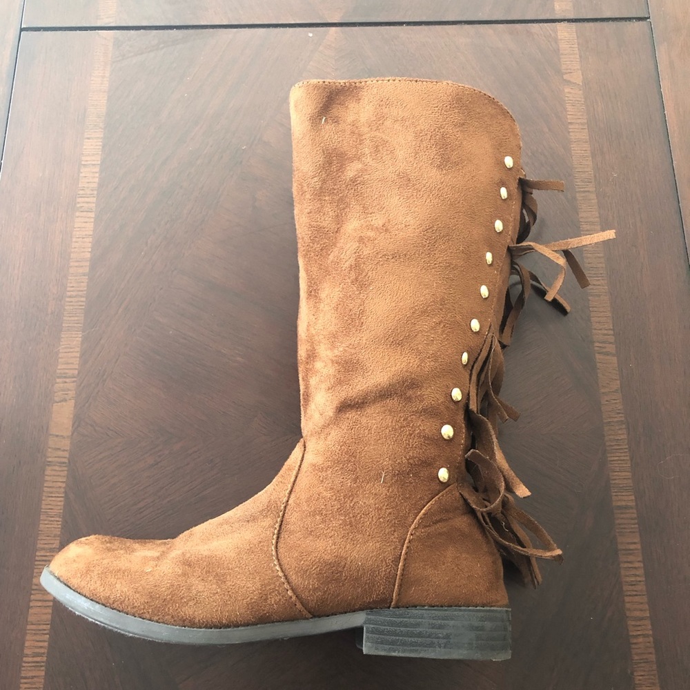 Justice Brown Fringed Tall Boots - Picture 3 of 3